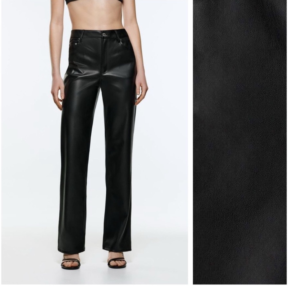 Zara Black Straight Leg Pants Sophisticated Design